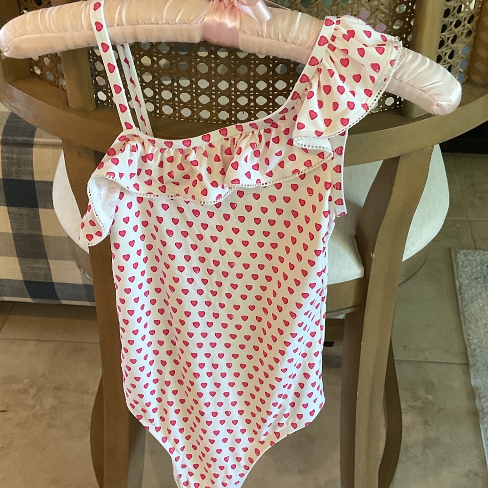 Roller Rabbit Pink Heart Kids Swim One Piece